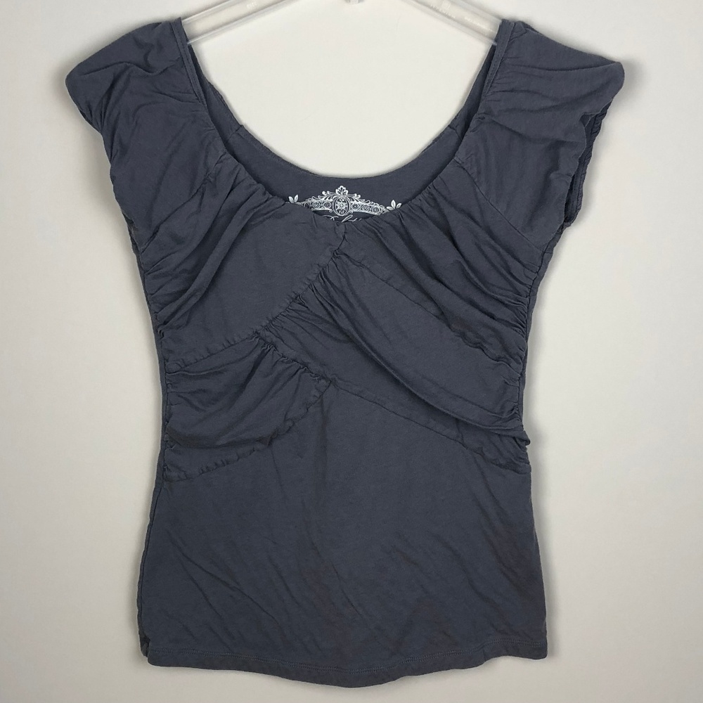 ANTHROPOLOGIE Deletta Womens Small Cap Sleeve Top